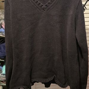 GAP Women's Charcoal V-Neck Sweater